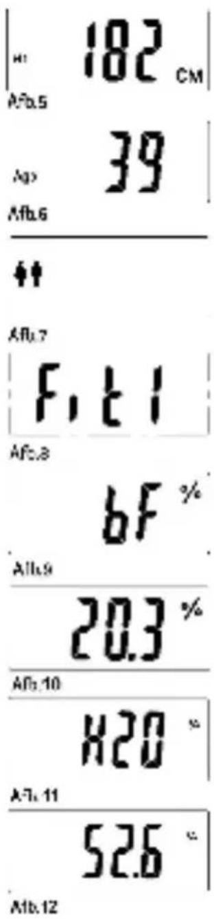 H: 182 CM Afb.5 Ag: 39 Afb.6 # Afl.7 F, t 1 Afl.8 6F % Afl.9 20.3 % Afl.10 X20 ° Afl.11 52.6 ° Afl.12