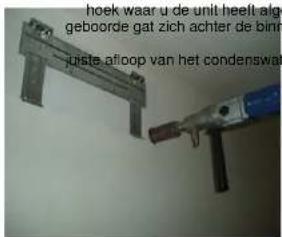 hoek waar u de unit heeft alg geboorde gat zich achter de binn juiste afloop van het condenswaat