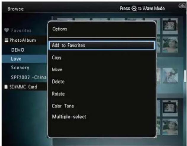 PHILIPS SPH8408 - Menu Album : - 2