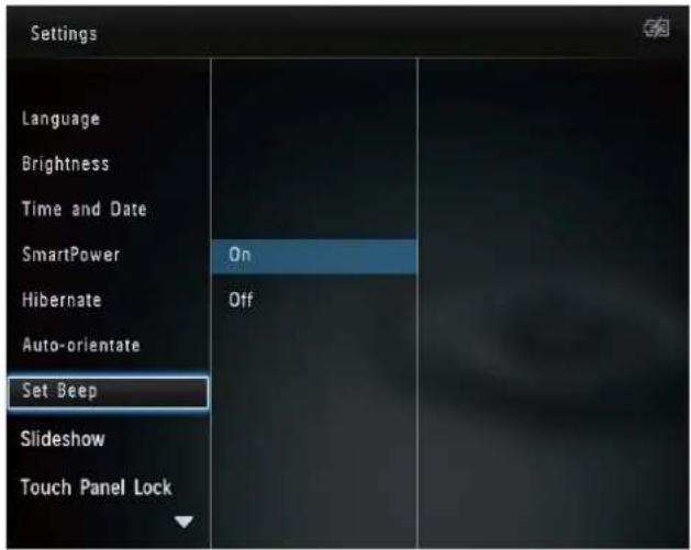 PHILIPS SPH8408 - Activation/désactivation de la tonalité des touches - 2