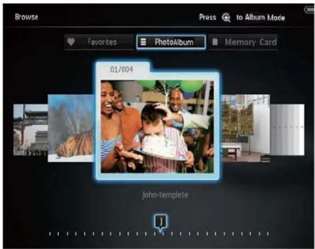 Browse Press to Album Mode Favorites PhotoAlbum Memory Card 01/004 John-template