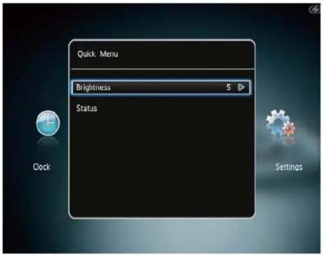 PHILIPS SPH8408 - Menu de réglage rapide - 1