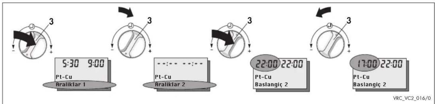 VAILLANT VRC 410 - Isıtma saatlerinin ayarlanması (devamı) - 3