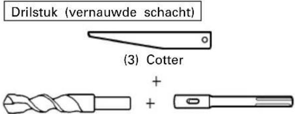 Drilstuk (vernauwde schacht) (3) Cotter + +