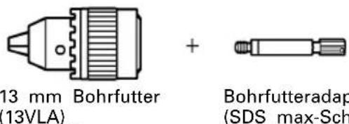 13 mm Bohrfutter (13VLA) + Bohrfutteradap (SDS max-Sch)