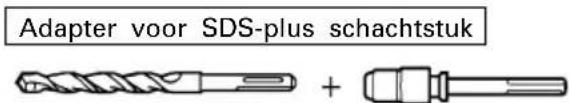 Adapter voor SDS-plus schachtstuk +