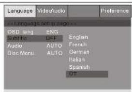 SALORA DVD430KM - Taalinstelling - 2
