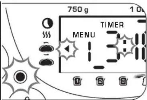 750 g 10 TIMER MENU 13:00 1 2 3