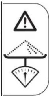 Warning symbol with warning triangle and gauge, indicating hazardous or hazardous hazard