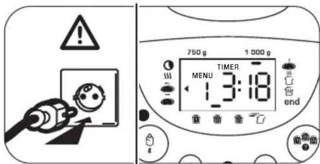750 g 1 000 g TIMER MENU 13:18 end