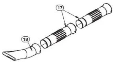 Technical diagram of a mechanical component with numbered parts labeled 17 and 18