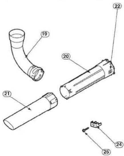 Technical diagram of pipe fittings with numbered parts, likely for assembly or manufacturing instructions