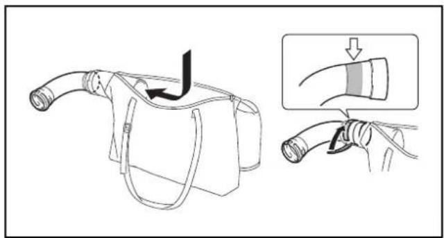Diagram illustrating a cable being inserted into a device, with an inset showing the cable being inserted.