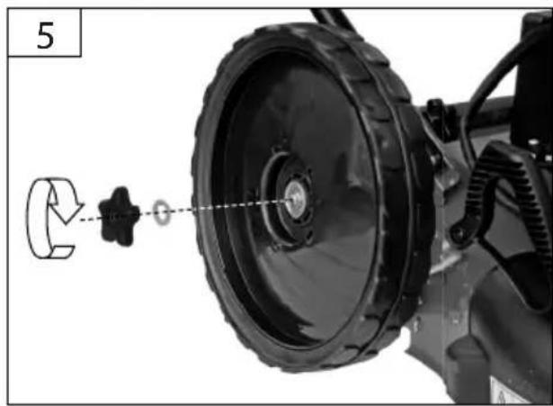 Mechanical assembly diagram showing a wheel with a gear and a belt, no text or symbols present
