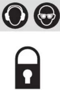 Three black-and-white icons: a headset, a person wearing glasses, and a padlock (no text or symbols)