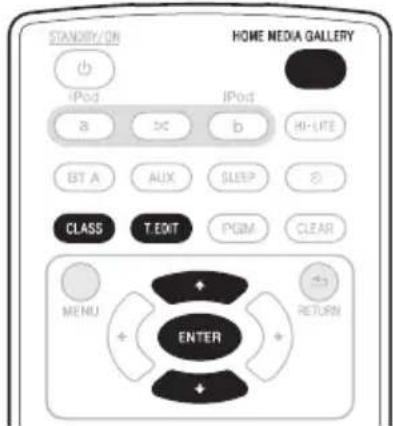 STANLEY/ON HOME MEDIA GALLERY IPod a b HI-LITE BT A AUX SLEEP CLASS T.EXT PGM CLEAR MENU ENTER RETURN