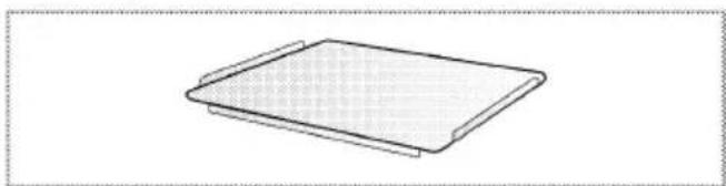 Simple line drawing of a rectangular tray or tray with rounded edges and a flat top (no text or symbols)
