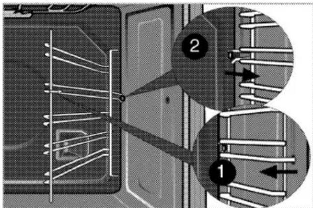 Technical diagram showing two labeled components (1 and 2) of a mechanical or electrical assembly with internal wiring and connections.