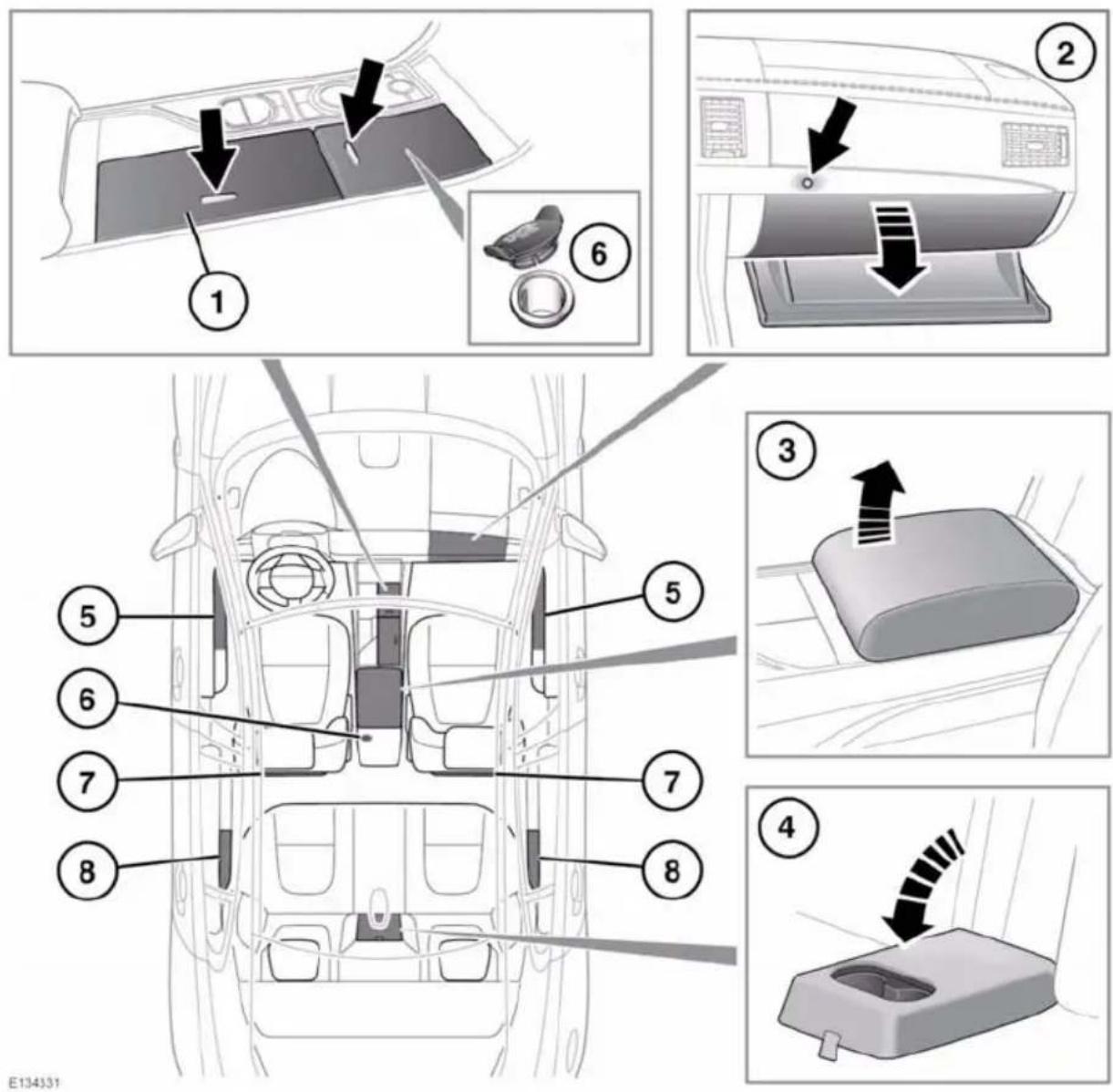 JAGUAR XF (2012) - STORAGE COMPARTMENTS - 1