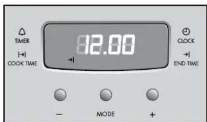 TIMER COOK TIME 82.00 CLOCK END TIME - MODE +