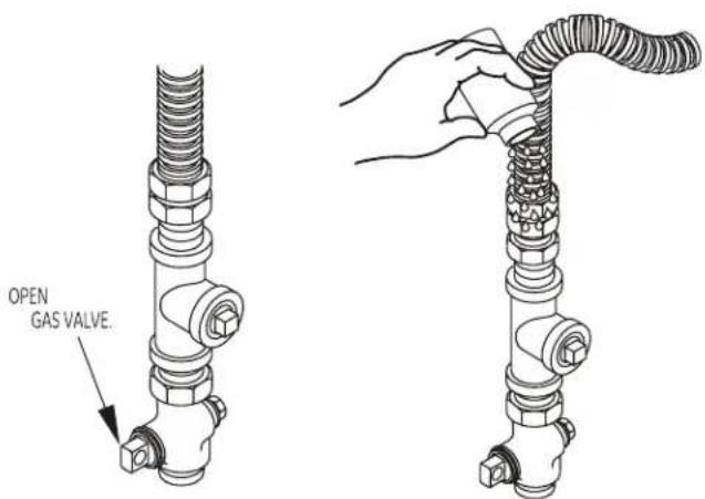 OPEN GAS VALVE.