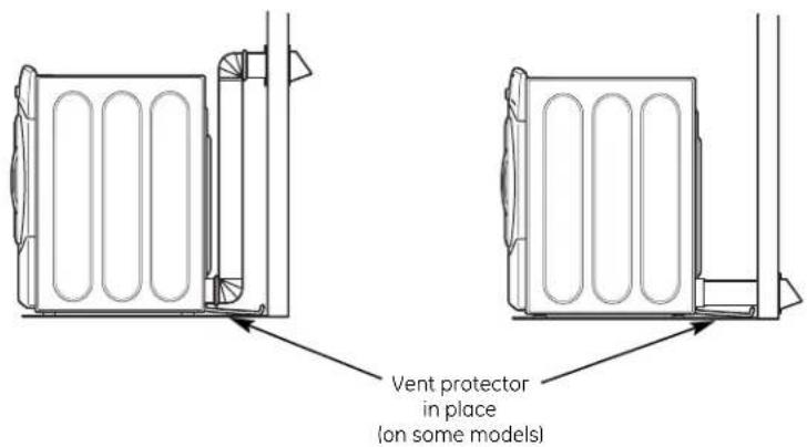 Vent protector in place (on some models)