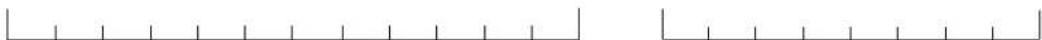 Two identical horizontal lines with tick marks, no text or symbols present