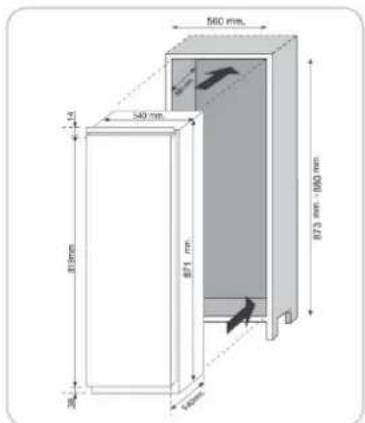 560 mm 540 mm 873 mm - 590 mm 871 mm 36mm 34mm