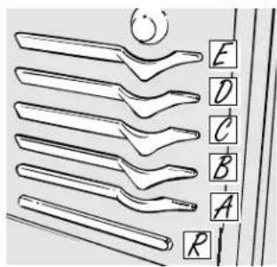 Diagram showing multiple types of dental or surgical tools with labeled parts A through R, likely for medical or diagnostic reference.
