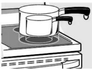 Illustration of a cooking pot on an induction cooktop (no text or symbols)