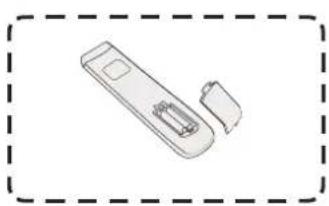 Simple line drawing of a remote control device with handle and socket (no text or symbols)