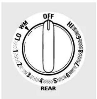 OFF HI WM 10 2 3 4 5 6 7 8 9 REAR