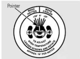 Pointer MAKE HOTTER MAKE COOLER +20° 0° -20° OXY TO ADJUST LOSH TEMPERATURE ONION SCREWS AND ROTATE APPROX. 10° PER NOTCH