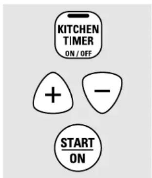 KITCHEN TIMER ON / OFF + - START ON