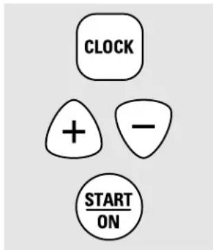 CLOCK + - START ON