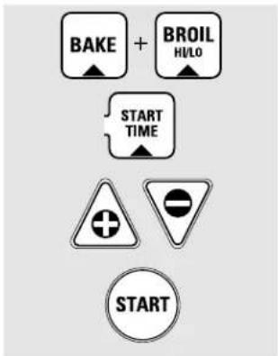BAKE + BROIL HI/LO START TIME START