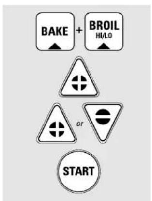BAKE + BROIL HI/LO START