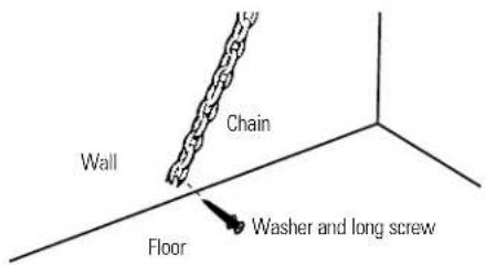Wall Chain Floor Washer and long screw