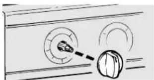 Simple line drawing of a device with two circular gauges and a knob, no text or symbols present