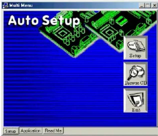 Multi Menu Auto Setup Setup Browse CD Exit Setup Application Read Me