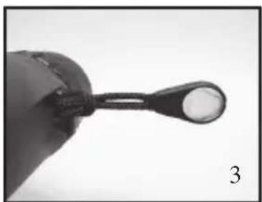 Close-up of a handheld device with a bulb-like handle and a small circular lens, labeled '3' in the corner (no text or symbols on the device itself)