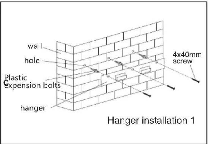wall hole Plastic expansion bolts hanger 4x40mm screw Hanger installation 1