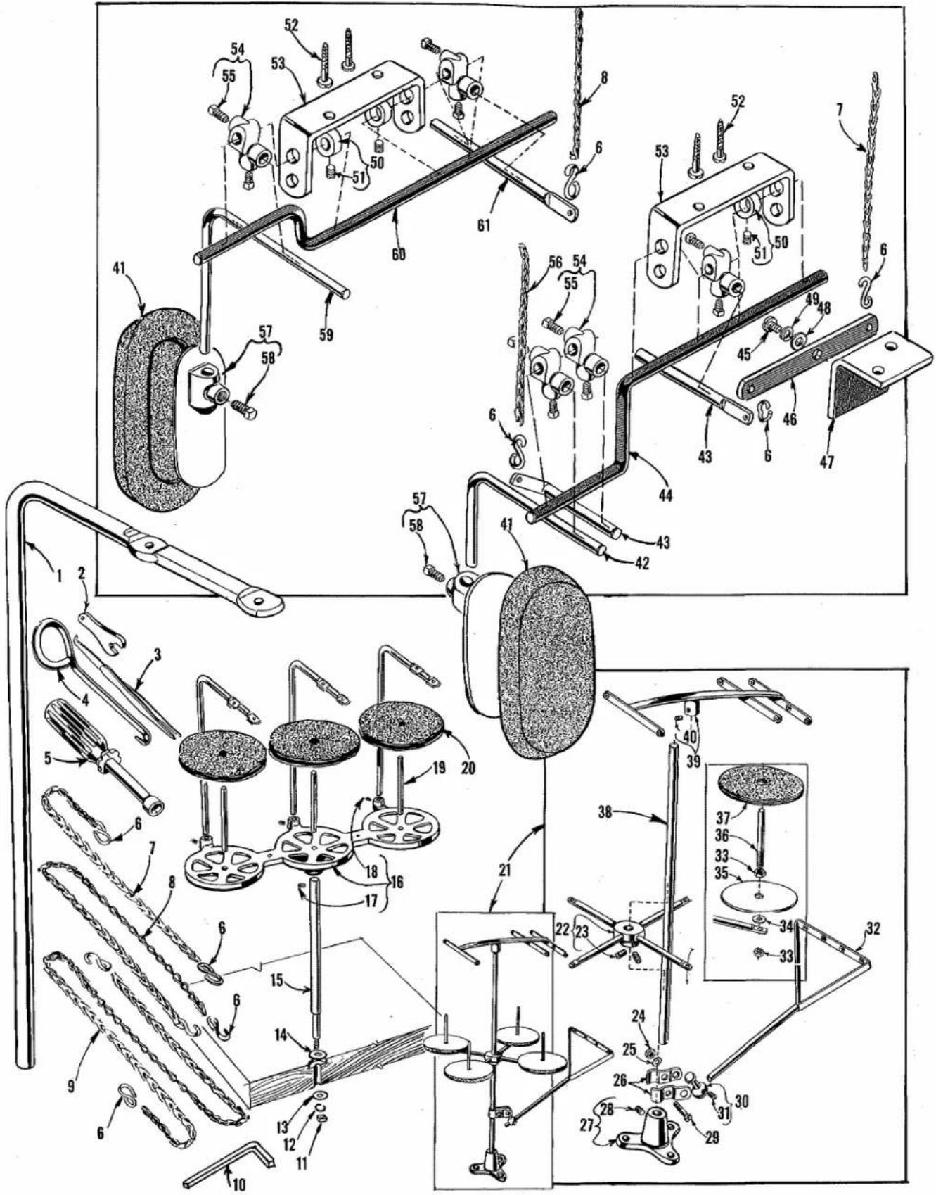 Technical diagram of a mechanical assembly with numbered components and labeled parts, likely for engineering or manufacturing documentation.