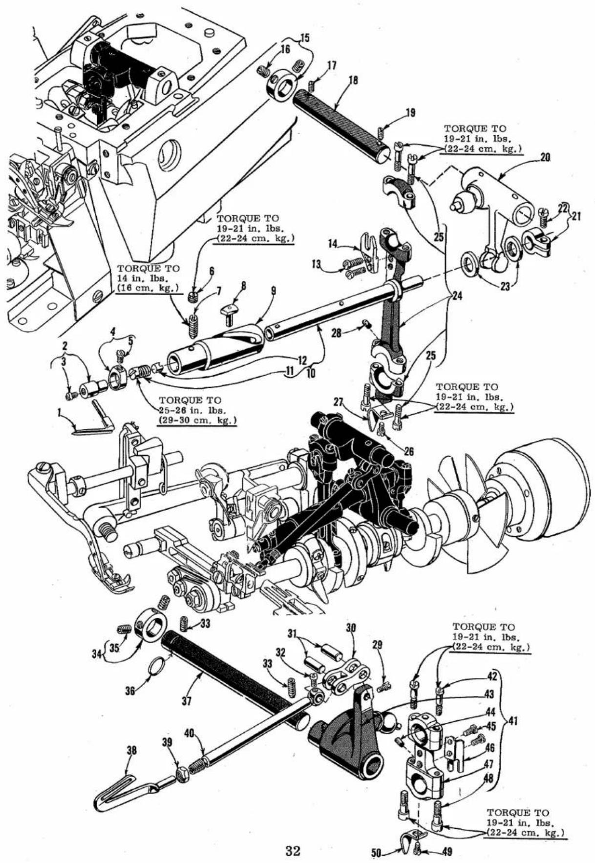TORQUE TO 19-21 in. lbs. (22-24 cm. kg.) TORQUE TO 14 in. lbs. (16 cm. kg.) TORQUE TO 25-26 in. lbs. (29-30 cm. kg.) TORQUE TO 19-21 in. lbs. (22-24 cm. kg.) TORQUE TO 19-21 in. lbs. (22-24 cm. kg.) TORQUE TO 19-21 in. lbs. (22-24 cm. kg.) TORQUE TO 19-21 in. lbs. (22-24 cm. kg.) TORQUE TO 19-21 in. lbs. (22-24 cm. kg.) TORQUE TO
