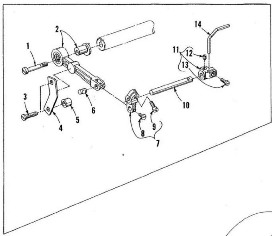 Technical diagram of a mechanical assembly with numbered components for identification