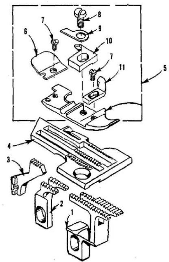 Exploded view diagram of a mechanical assembly with numbered parts for identification