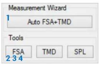 Measurement Wizard 1 Auto FSA+TMD Tools FSA TMD SPL 2 3 4