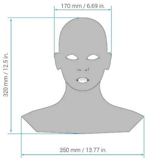 170 mm / 6.69 in. 320 mm / 12.5 in. 350 mm / 13.77 in.