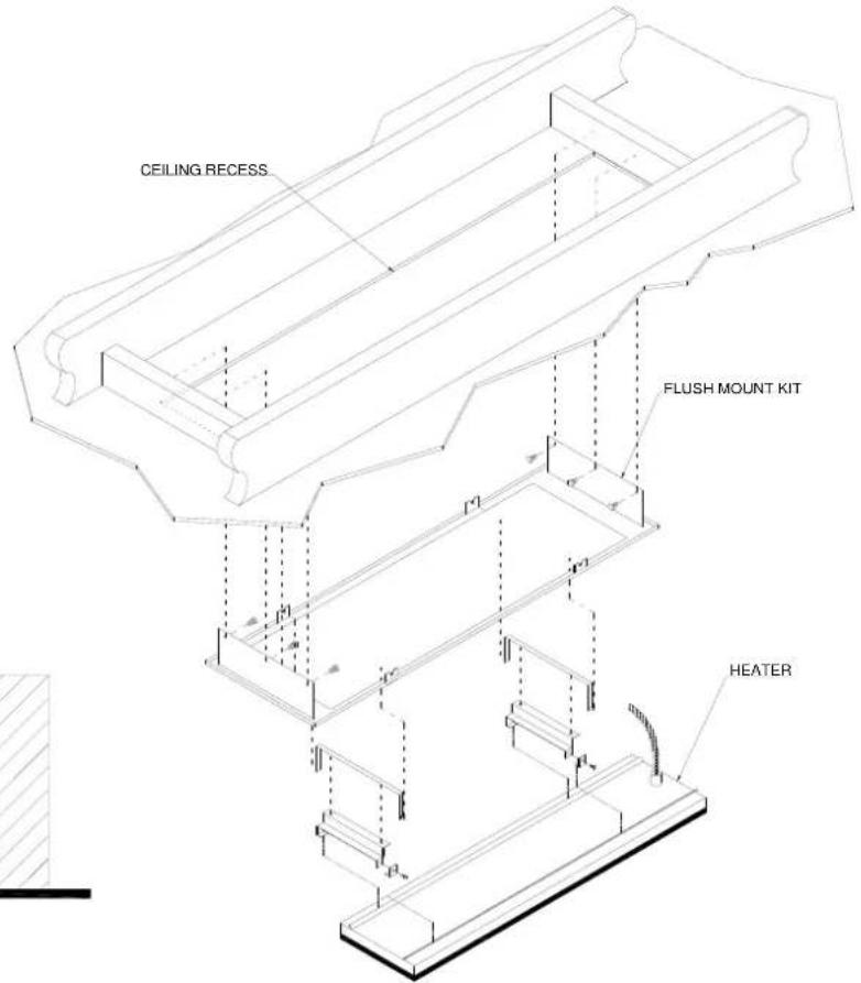 CEILING RECESS FLUSH MOUNT KIT HEATER