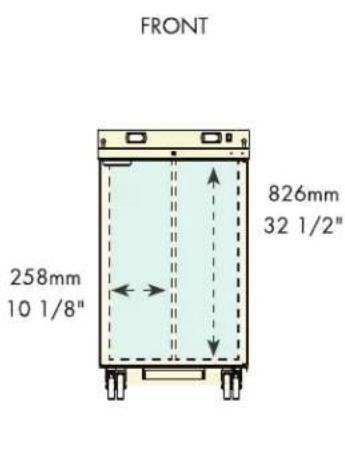 FRONT 258mm 10 1/8" 826mm 32 1/2"